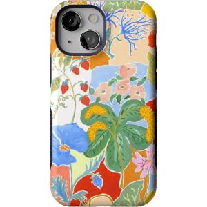 Casely iPhone 13 Mini Case | I’d Pick You | Red Strawberry | Compatible with MagSafe | Bold Protective Design(Botanical Blooms | Floral Patchwork)