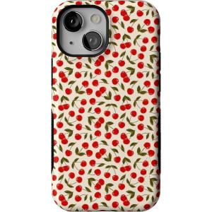 Casely iPhone 13 Mini Case | I’d Pick You | Red Strawberry | Compatible with MagSafe | Bold Protective Design(Cherry on Top | Red Cherries)