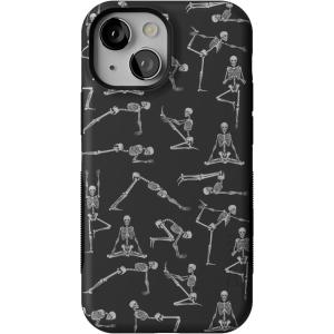 Casely iPhone 13 Mini Case | I’d Pick You | Red Strawberry | Compatible with MagSafe | Bold Protective Design(Corpse Pose | Skeleton Yoga)