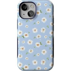 Casely iPhone 13 Mini Case | I’d Pick You | Red Strawberry | Compatible with MagSafe | Bold Protective Design(Daisy Daydream | Baby Blue Floral)