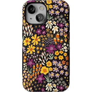 Casely iPhone 13 Mini Case | I’d Pick You | Red Strawberry | Compatible with MagSafe | Bold Protective Design(Falling for You | Plum Floral)