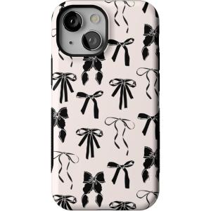 Casely iPhone 13 Mini Case | I’d Pick You | Red Strawberry | Compatible with MagSafe | Bold Protective Design(Goth Girlie | Black Bows)