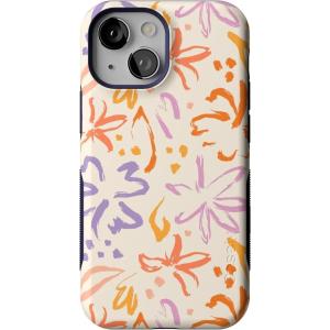 Casely iPhone 13 Mini Case | I’d Pick You | Red Strawberry | Compatible with MagSafe | Bold Protective Design(Hibiscus Blooms | Hawaiian Floral)