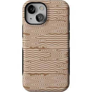 Casely iPhone 13 Mini Case | I’d Pick You | Red Strawberry | Compatible with MagSafe | Bold Protective Design(Mocha Ripple | Brown Waves)