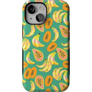 Casely iPhone 13 Mini Case | I’d Pick You | Red Strawberry | Compatible with MagSafe | Bold Protective Design(Papaya Palms | Dippin’ Daisy’s Tropical Vacation)