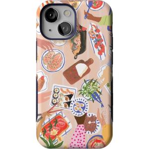 Casely iPhone 13 Mini Case | I’d Pick You | Red Strawberry | Compatible with MagSafe | Bold Protective Design(Picnic Party | Painted Collage)