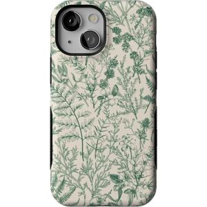 Casely iPhone 13 Mini Case | I’d Pick You | Red Strawberry | Compatible with MagSafe | Bold Protective Design(Sage Garden | Green Floral)
