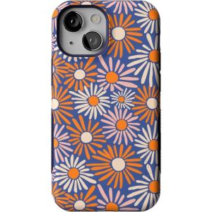 Casely iPhone 13 Mini Case | I’d Pick You | Red Strawberry | Compatible with MagSafe | Bold Protective Design(Spring Forward | Daisy Floral)