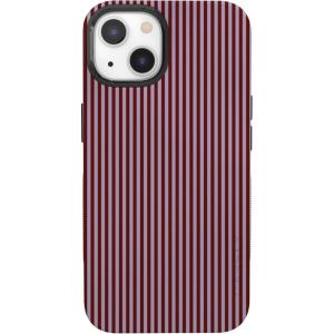 Casely iPhone 13 Mini Case | I’d Pick You | Red Strawberry | Compatible with MagSafe | Bold Protective Design(Stripes and the City | Tiny Pinstripe)