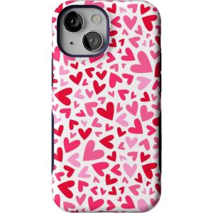 Casely iPhone 13 Mini Case | I’d Pick You | Red Strawberry | Compatible with MagSafe | Bold Protective Design(XOXO | Pink Candy Hearts)