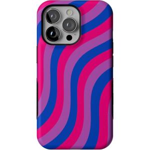Casely iPhone 13 Pro Case | Ride The Wave | Pastel Rainbow Lined | Compatible with MagSafe | Bold Protective Design(Love Wins | Pride)