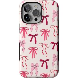 Casely iPhone 13 Pro Case | Ride The Wave | Pastel Rainbow Lined | Compatible with MagSafe | Bold Protective Design(Lover Girlie | Pink Bows)