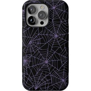 Casely iPhone 13 Pro Case | Ride The Wave | Pastel Rainbow Lined | Compatible with MagSafe | Bold Protective Design(Midnight Web | Spider Web)