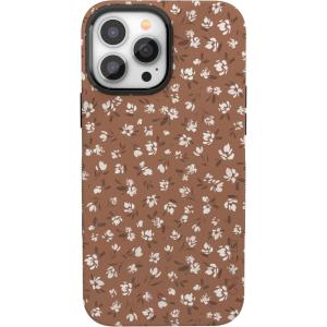Casely iPhone 13 Pro Case | Ride The Wave | Pastel Rainbow Lined | Compatible with MagSafe | Bold Protective Design(Mocha Meadow | Tiny Flowers)