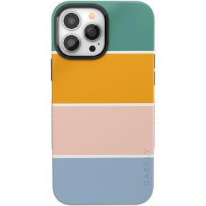 Casely iPhone 13 Pro Case | Ride The Wave | Pastel Rainbow Lined | Compatible with MagSafe | Bold Protective Design(Paint The Town | Colorblock Stripes)