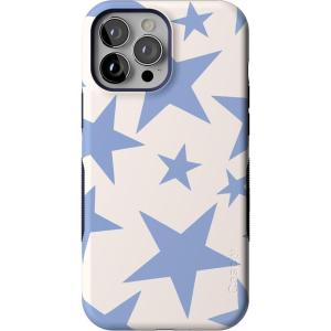 Casely iPhone 13 Pro Case | Ride The Wave | Pastel Rainbow Lined | Compatible with MagSafe | Bold Protective Design(Stars Align | Blue & White Stars)