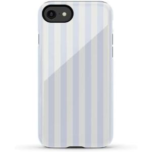 Casely iPhone SE (2020 & 2022) Case | Hibiscus Blooms | Hawaiian Floral | Essential Slim Dual-Layer Protective Case Design(Blue Stripes | Sunday Best)