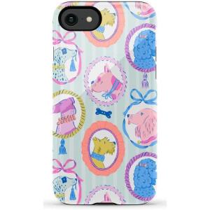 Casely iPhone SE (2020 & 2022) Case | Hibiscus Blooms | Hawaiian Floral | Essential Slim Dual-Layer Protective Case Design(Chateau Pups | French Dog)