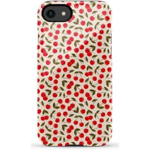 Casely iPhone SE (2020 & 2022) Case | Hibiscus Blooms | Hawaiian Floral | Essential Slim Dual-Layer Protective Case Design(Cherry on Top | Red Cherries)