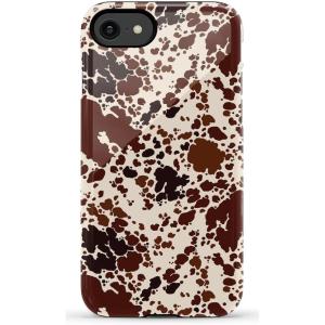 Casely iPhone SE (2020 & 2022) Case | Hibiscus Blooms | Hawaiian Floral | Essential Slim Dual-Layer Protective Case Design(Cowgirl Envy | Cow Print)