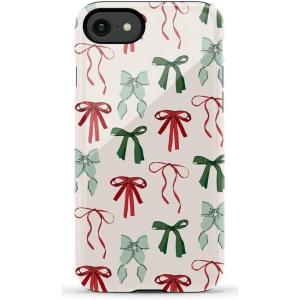 Casely iPhone SE (2020 & 2022) Case | Hibiscus Blooms | Hawaiian Floral | Essential Slim Dual-Layer Protective Case Design(Festive Girlie | Holiday Bows)