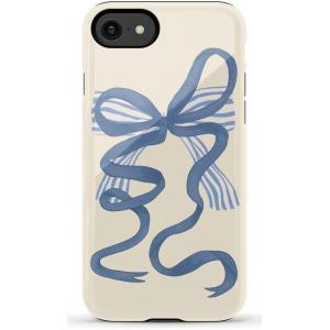 Casely iPhone SE (2020 & 2022) Case | Hibiscus Blooms | Hawaiian Floral | Essential Slim Dual-Layer Protective Case Design(Heartstrings | Blue Bow)