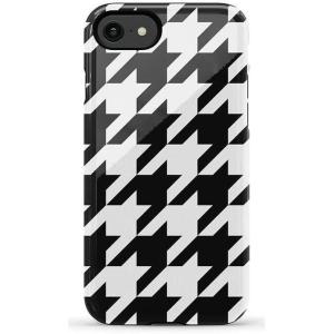 Casely iPhone SE (2020 & 2022) Case | Hibiscus Blooms | Hawaiian Floral | Essential Slim Dual-Layer Protective Case Design(Houndstooth | High Contrast)