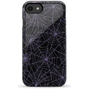 Casely iPhone SE (2020 & 2022) Case | Hibiscus Blooms | Hawaiian Floral | Essential Slim Dual-Layer Protective Case Design(Midnight Web | Spider Web)