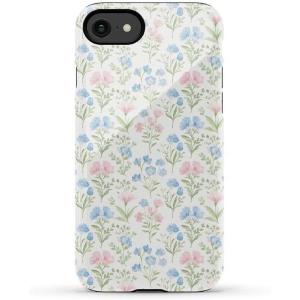 Casely iPhone SE (2020 & 2022) Case | Hibiscus Blooms | Hawaiian Floral | Essential Slim Dual-Layer Protective Case Design(Pastel Garden | Sunday Best)