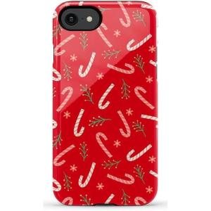 Casely iPhone SE (2020 & 2022) Case | Hibiscus Blooms | Hawaiian Floral | Essential Slim Dual-Layer Protective Case Design(Peppermint Kiss | Candy Cane)