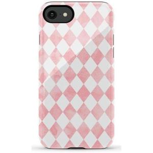 Casely iPhone SE (2020 & 2022) Case | Hibiscus Blooms | Hawaiian Floral | Essential Slim Dual-Layer Protective Case Design(Queen of Diamonds | Pink Watercolor)