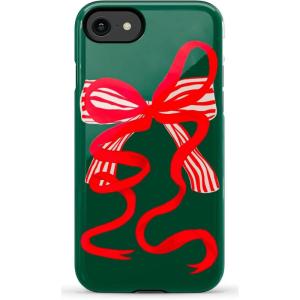 Casely iPhone SE (2020 & 2022) Case | Hibiscus Blooms | Hawaiian Floral | Essential Slim Dual-Layer Protective Case Design(Santa’s Favorite | Holiday Bow)