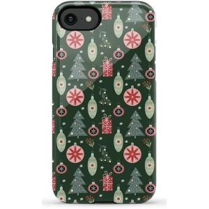 Casely iPhone SE (2020 & 2022) Case | Hibiscus Blooms | Hawaiian Floral | Essential Slim Dual-Layer Protective Case Design(Tinsel Town | Christmas Ornament)