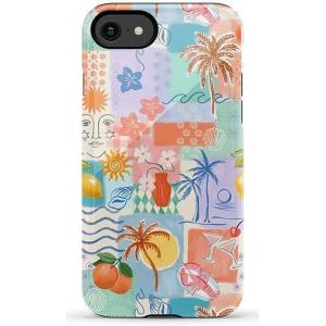 Casely iPhone SE (2020 & 2022) Case | Hibiscus Blooms | Hawaiian Floral | Essential Slim Dual-Layer Protective Case Design(Tropical Heat | Beachy Collage)