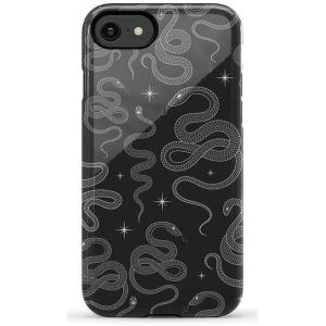Casely iPhone SE (2020 & 2022) Case | Hibiscus Blooms | Hawaiian Floral | Essential Slim Dual-Layer Protective Case Design(We’re Ready For It | Black Serpent)