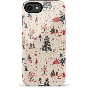 Casely iPhone SE (2020 & 2022) Case | Hibiscus Blooms | Hawaiian Floral | Essential Slim Dual-Layer Protective Case Design(Winter Nostalgia | Vintage Holiday)