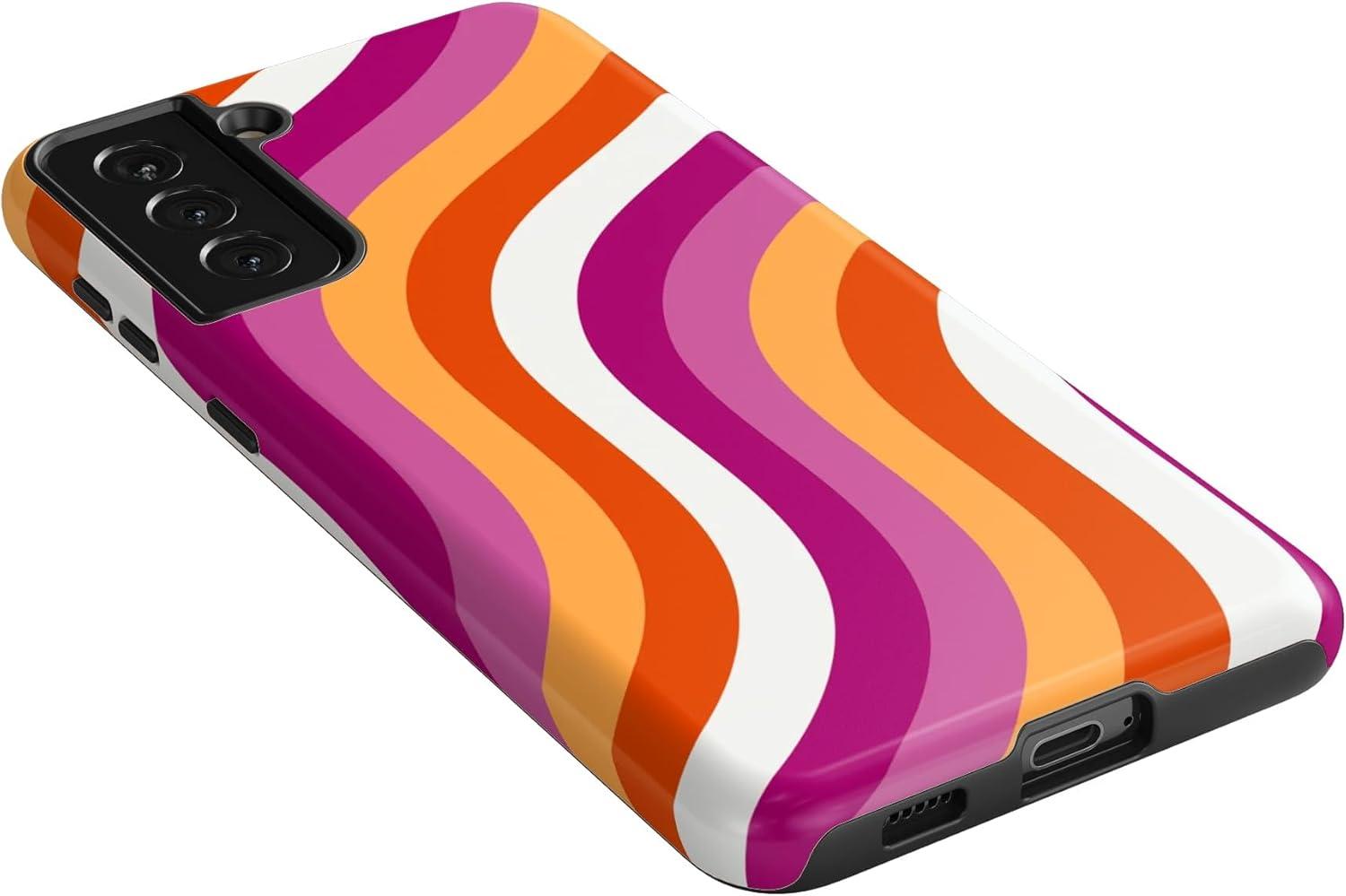 imageCasely Galaxy S21 Plus Case Flower Patch MultiColor Floral Essential Slim DualLayer Protective DesignAll for Love Pride