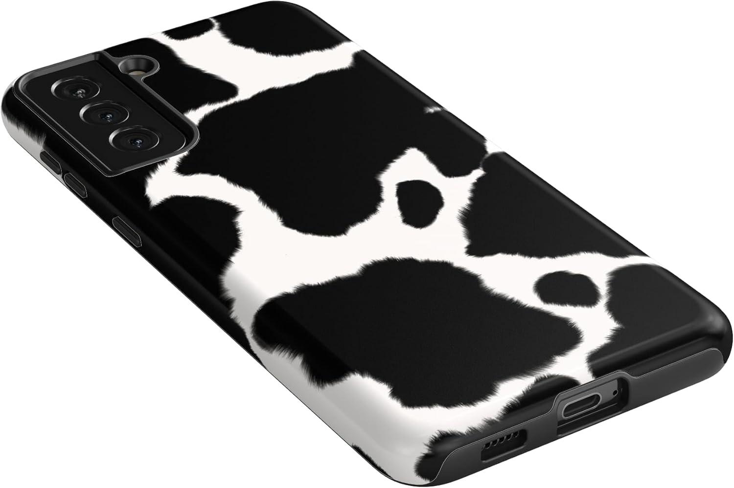 imageCasely Galaxy S21 Plus Case Flower Patch MultiColor Floral Essential Slim DualLayer Protective DesignCurrent MOOd Cow Print