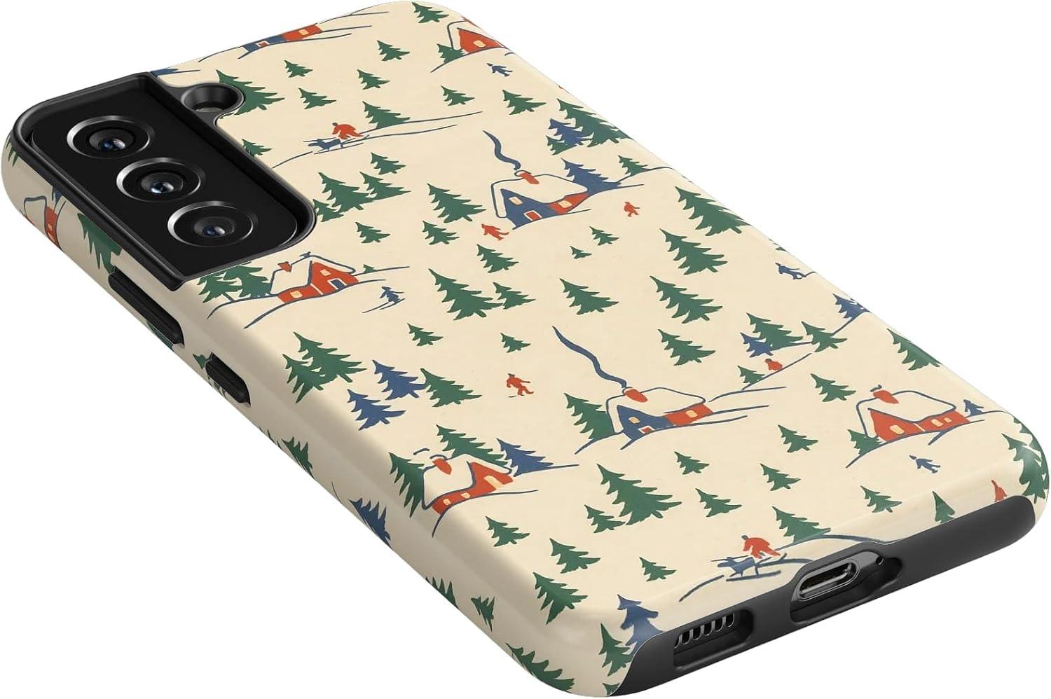 imageCasely Galaxy S22 Plus Case Dashing Doxies Dachshund Dog CaseChalet All Day Winter Village