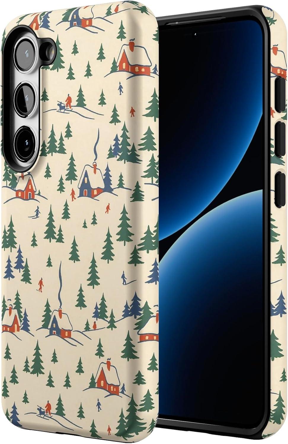 imageCasely Galaxy S22 Plus Case Dashing Doxies Dachshund Dog CaseChalet All Day Winter Village