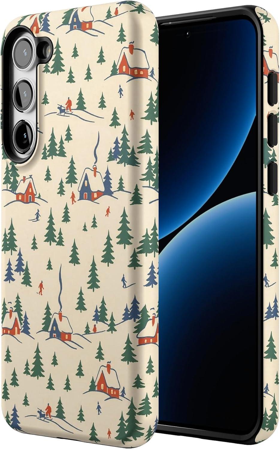 imageCasely Galaxy S22 Plus Case Dashing Doxies Dachshund Dog CaseChalet All Day Winter Village