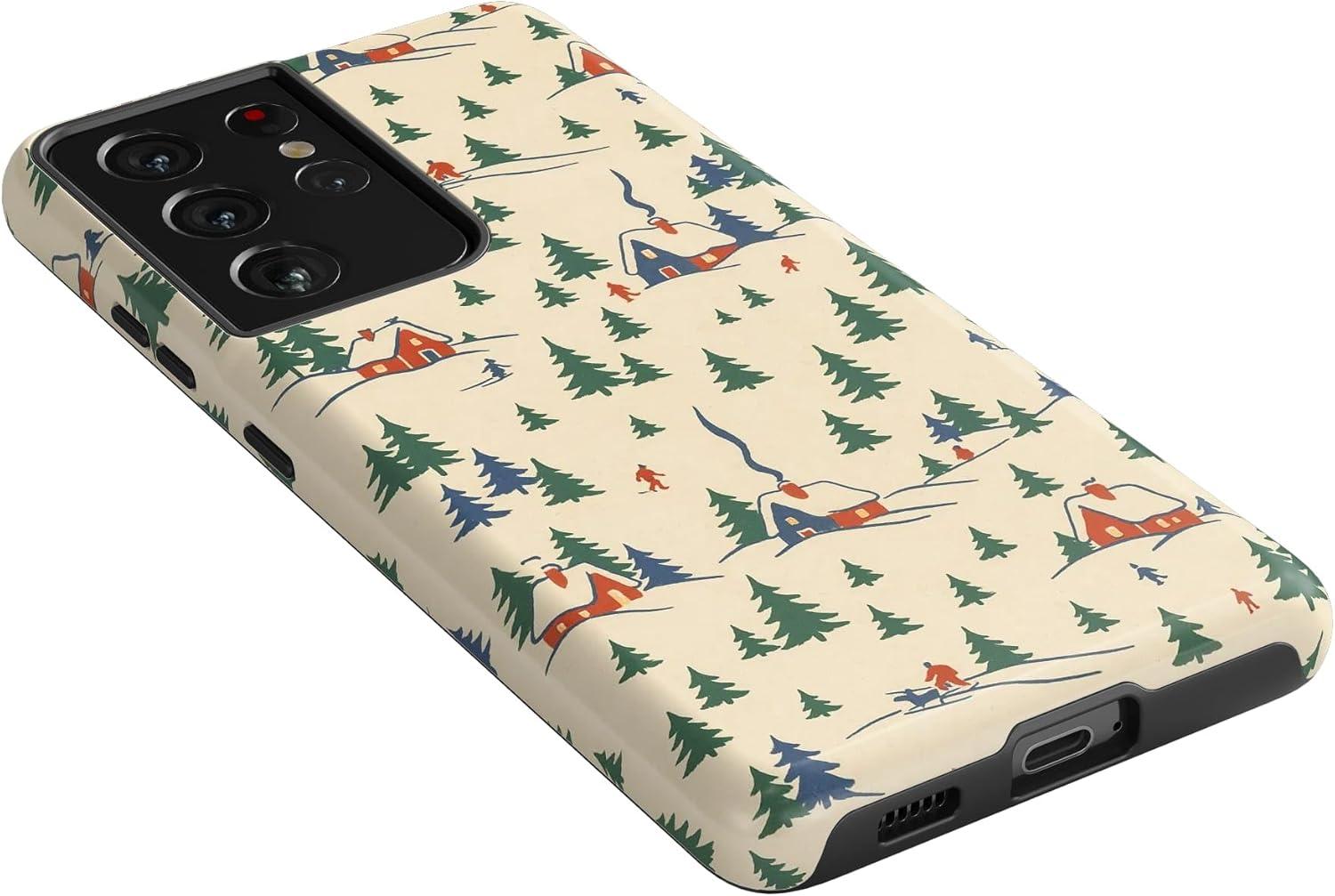 imageCasely Galaxy S22 Plus Case Dashing Doxies Dachshund Dog CaseChalet All Day Winter Village