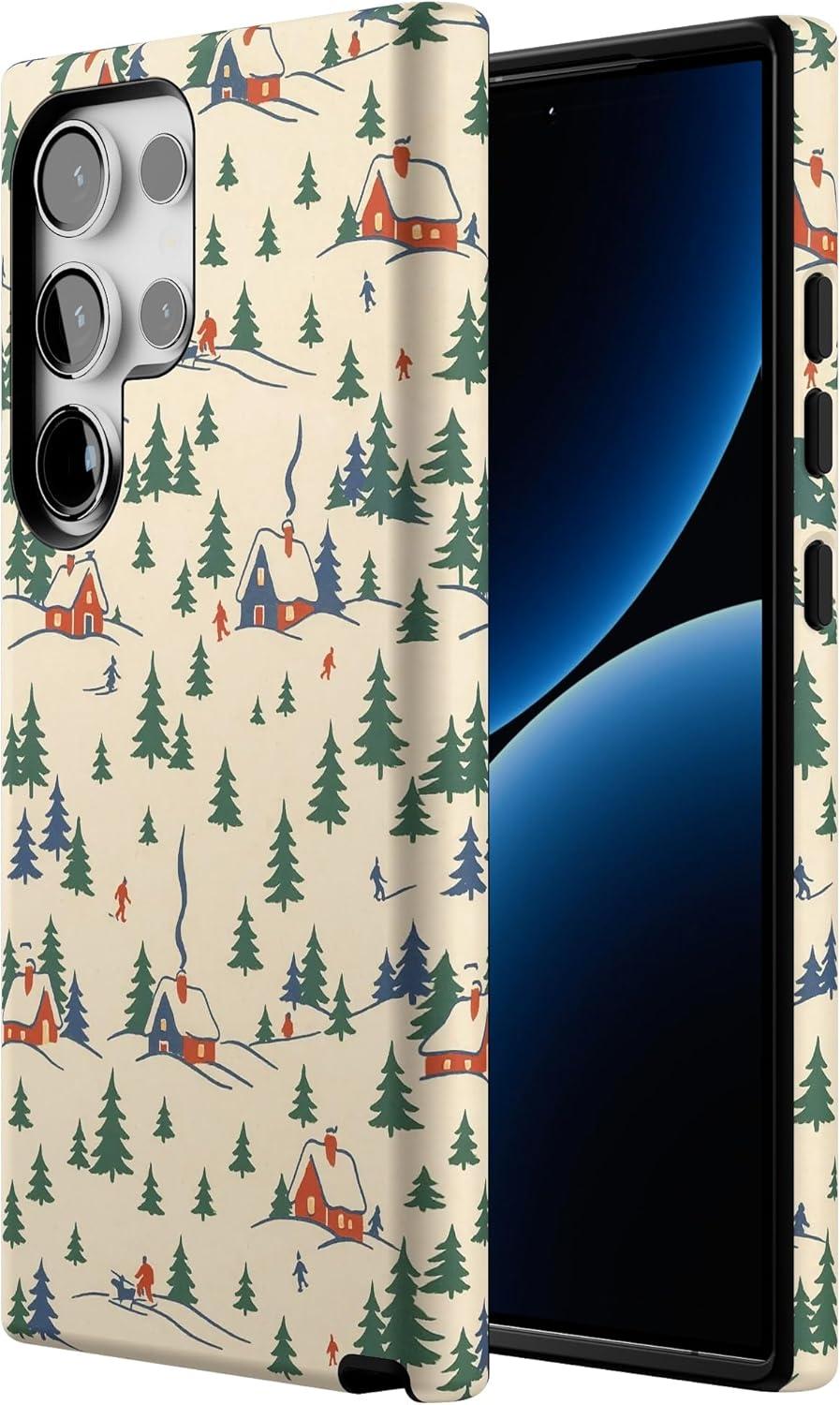 imageCasely Galaxy S22 Plus Case Dashing Doxies Dachshund Dog CaseChalet All Day Winter Village