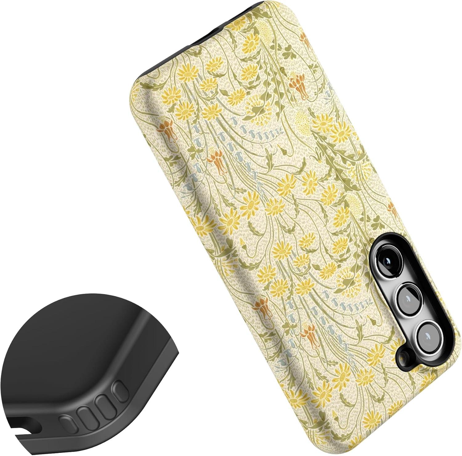 imageCasely Galaxy S23 Case Poppy Meadows Pastel Floral Essential Slim DualLayer Protective DesignBoho Blooms Golden Floral