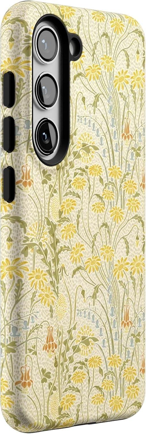 imageCasely Galaxy S23 Case Poppy Meadows Pastel Floral Essential Slim DualLayer Protective DesignBoho Blooms Golden Floral