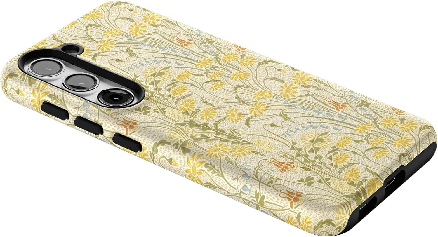 imageCasely Galaxy S23 Case Poppy Meadows Pastel Floral Essential Slim DualLayer Protective DesignBoho Blooms Golden Floral