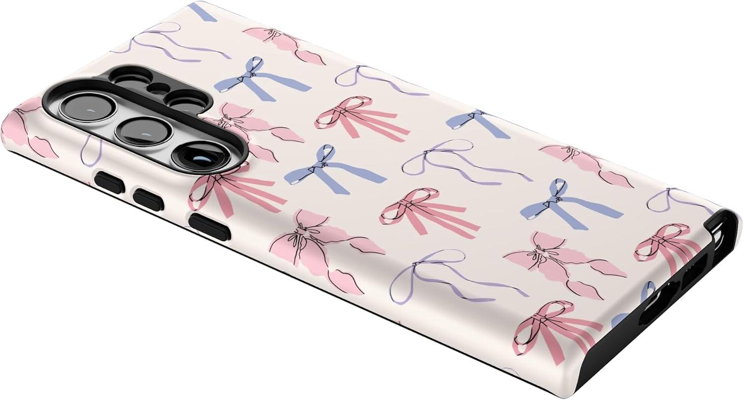 imageCasely Galaxy S23 Ultra Case Nantucket Cottage Blue Hydrangea Essential Slim DualLayer Protective DesignCoquette Girlie Pastel Bows