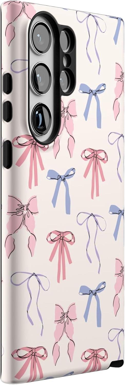 imageCasely Galaxy S23 Ultra Case Nantucket Cottage Blue Hydrangea Essential Slim DualLayer Protective DesignCoquette Girlie Pastel Bows