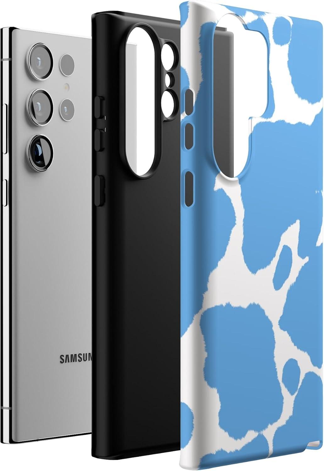 imageCasely Galaxy S23 Ultra Case Nantucket Cottage Blue Hydrangea Essential Slim DualLayer Protective DesignCurrent MOOd Light Blue Cow Print