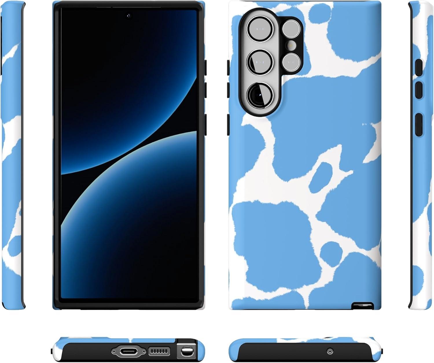 imageCasely Galaxy S23 Ultra Case Nantucket Cottage Blue Hydrangea Essential Slim DualLayer Protective DesignCurrent MOOd Light Blue Cow Print